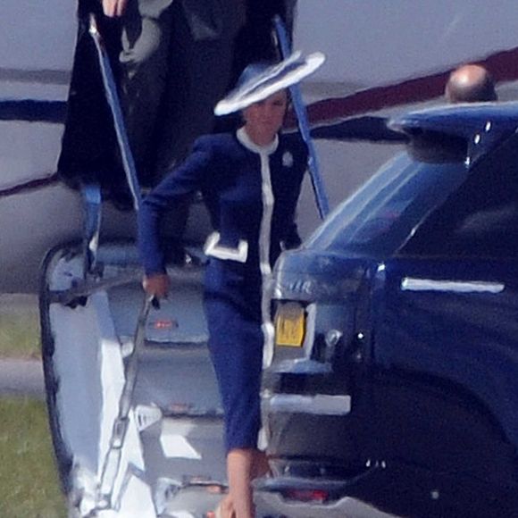 Le prince William et son épouse Kate Middleton à l'aéroport de Glasgow en Écosse, le 22 mai 2025.  Backgrid UK/ Bestimage