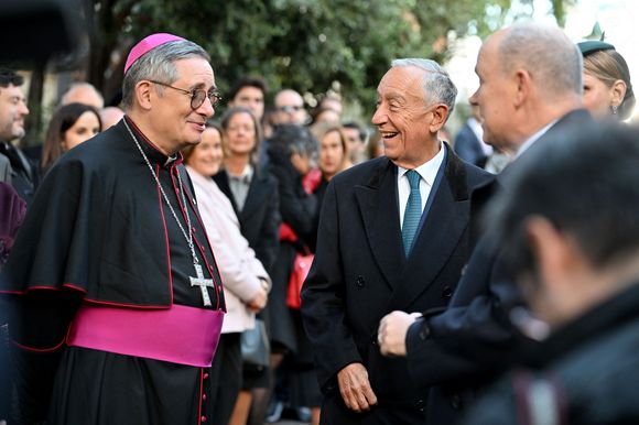 Le prince Albert II de Monaco et la princesse Charlene ont accueilli le président portugais Marcelo Rebelo de Sousa dans le cadre d'une visite d'Etat en Principauté, le 20 novembre 2025. © Bruno Bebert/Bestimage