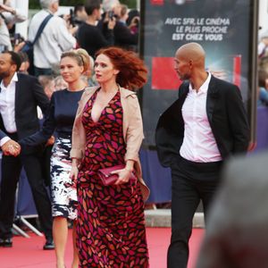Audrey Fleurot enceinte et son compagnon Djibril Glissant - Avant-première du film "Everest" et soirée d'ouverture lors du 41ème Festival du film américain de Deauville, le 4 septembre 2015. Guignebourg / Borde / Bestimage