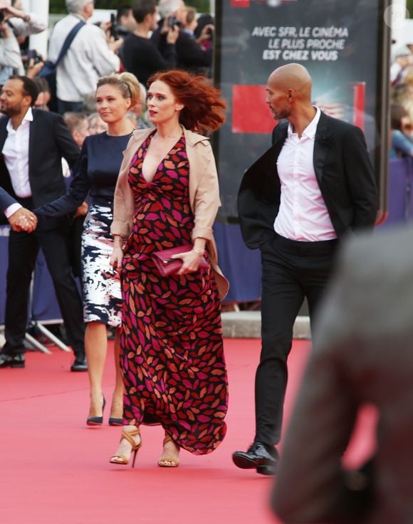 Audrey Fleurot enceinte et son compagnon Djibril Glissant - Avant-première du film "Everest" et soirée d'ouverture lors du 41ème Festival du film américain de Deauville, le 4 septembre 2015. Guignebourg / Borde / Bestimage