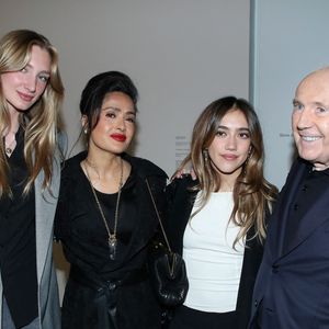 François Pinault, Salma Hayek, sa fille Valentina et Mathilde Pinault - Vernissage de "Corps et âmes", la nouvelle Collection Pinault à la Bourse du Commerce à Paris le 4 Mars 2025. © Bertrand Rindoff / Bestimage