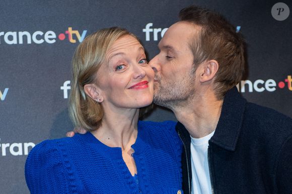 Maya Lauque et Damien Thevenot assistent au 40ème anniversaire de l'émission Télé Matin dans les locaux de France Télévision à Paris, France, le 06 février 2025. Photo de Aurore Marechal/ABACAPRESS.COM