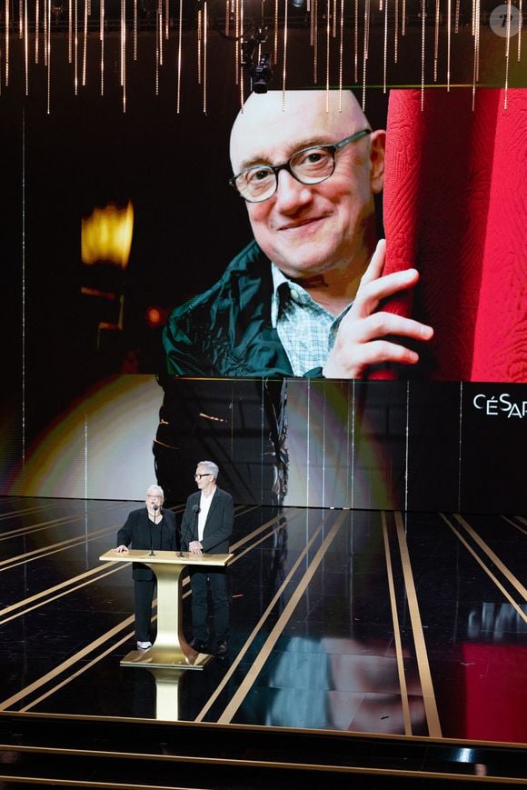 Thierry Lhermitte, Josiane Balasko, hommage Michel Blanc - Cérémonie de la 50ème édition de la cérémonie des César à l'Olympia à Paris, France, le 28 février 2025 © Dominique Jacovides - Olivier Borde / Bestimage