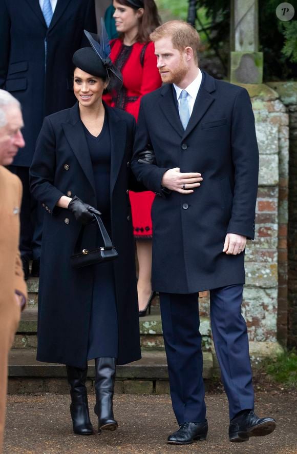 Le prince Harry, duc de Sussex, Meghan Markle, duchesse de Sussex -  La famille royale assiste à la messe de Noël à Sandringham le 25 décembre 2018.