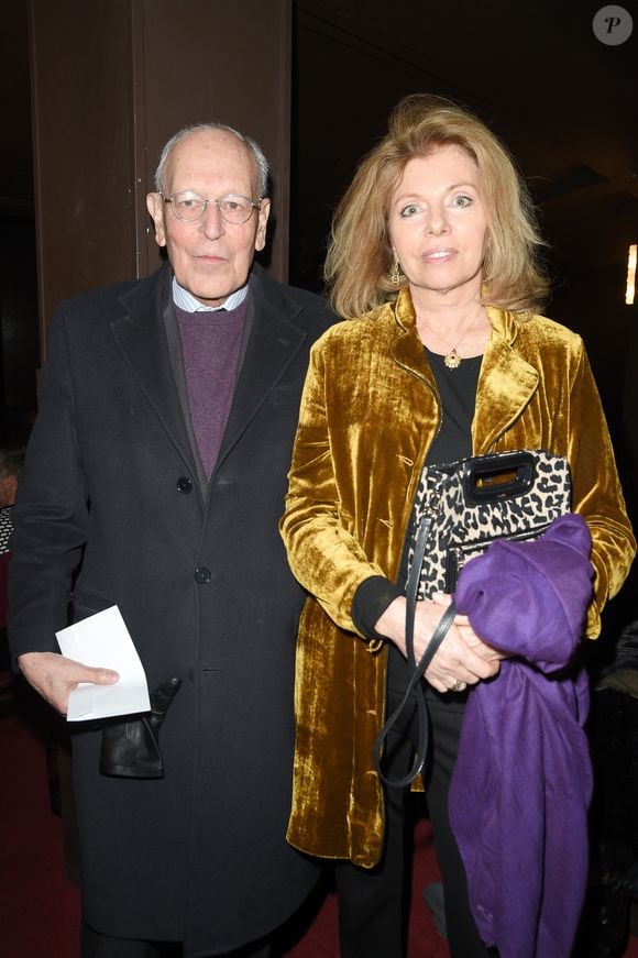 Exclusif - Patrick Le Lay et sa femme Dominique à la générale de la pièce "Marlène is back" des auteurs et acteurs C.Clair et G.Chambre au théâtre de la Tour Eiffel à Paris, France, le 31 janvier 2019. © Coadic Guirec/Bestimage