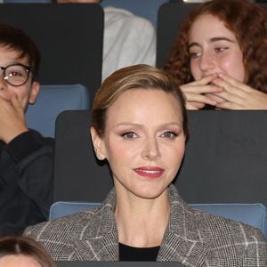 La Princesse Charlène de Monaco assiste au 2ème concours créatif du maillot qui sera porté par l'équipe nationale monégasque de rugby à VII des moins de 16 ans. 
© Claudia Albuquerque / Bestimage