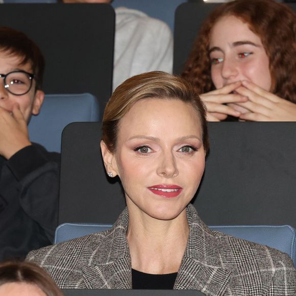 La Princesse Charlène de Monaco assiste au 2ème concours créatif du maillot qui sera porté par l'équipe nationale monégasque de rugby à VII des moins de 16 ans. 
© Claudia Albuquerque / Bestimage