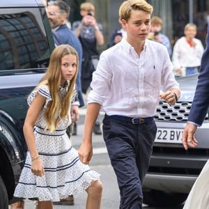 Le prince William, prince de Galles, et Catherine (Kate) Middleton, princesse de Galles, avec leurs enfants le prince George de Galles, la princesse Charlotte de Galles et le prince Louis de Galles, au jour 9 des "Jeux du Commonwealth 2026" à l'OVO Hydro de Glasgow le Samedi 1er août 2026.
Photo : Zuma Press / Bestimage