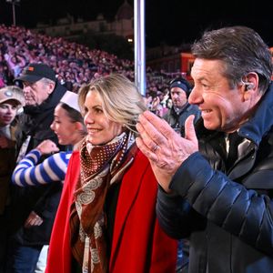 Christian Estrosi, le maire de Nice, et sa femme Laura Tenoudji Estrosi durant la soirée d'ouverture de la 140eme édition du Carnaval de Nice "Roi des Oceans" à Nice, le 15 février 2025. Le Carnaval se déroule du 12 février au 2 mars 2025. © Bruno Bebert/Bestimage
