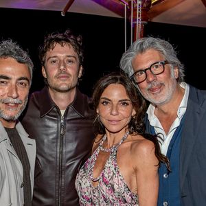Exclusif - Cesar Domboy, Sandra Sisley et Fabien Provost lors d'une soirée  à la suite Sandra & Co lors du Festival International des Séries de Cannes, Canneseries Saison 8, à l’hôtel JW Marriott Cannes le 25 avril 2025.
© Aurelio Stella / William Sanches Tavares / Bestimage