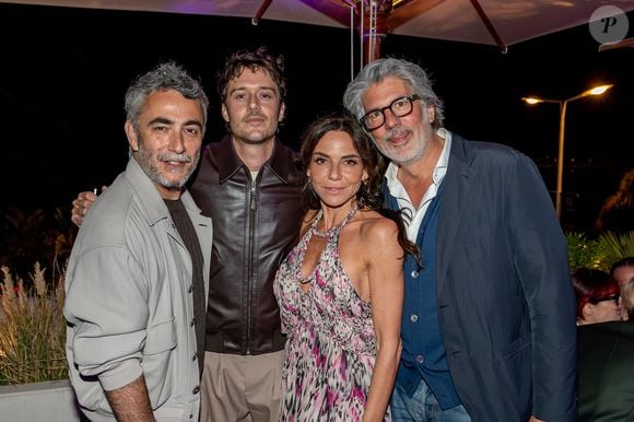 Exclusif - Cesar Domboy, Sandra Sisley et Fabien Provost lors d'une soirée  à la suite Sandra & Co lors du Festival International des Séries de Cannes, Canneseries Saison 8, à l’hôtel JW Marriott Cannes le 25 avril 2025.
© Aurelio Stella / William Sanches Tavares / Bestimage