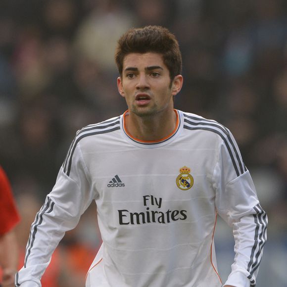Enzo, fils de l'ancien joueur Zinedine Zidane pendant le match de football de quart de finale de l'UEFA Youth League, Paris Saint-Germain Vs Real Madrid au Stade Charlety à Paris, France le 11 mars 2014. Le Real a gagné 1-0. Photo Henri Szwarc/ABACAPRESS.COM