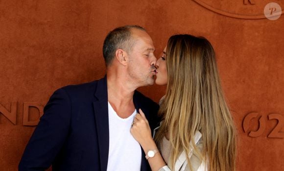 Roger Erhart et sa compagne Delphine Wespiser, Miss France 2012 au village (jour 10) lors des Internationaux de France de Tennis de Roland Garros 2022 à Paris, France, le 31 mai 2022. © Dominique Jacovides/Bestimage