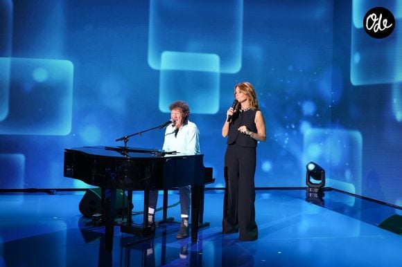 Exclusif - Faustine Bollaert, Robert Charlebois lors de l'enregistrement de l'émission "La Boîte à secrets", présentée par F.Bollaert et diffusée le 23 octobre sur France 3, à Paris, France, le 15 septembre 2026. © Jack Tribeca/Bestimage