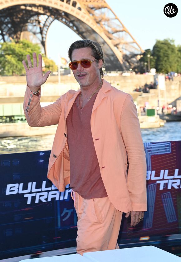 Brad Pitt - Photocall du film "Bullet Train" sur le bateau-mouche "L'Excellence" au Port Debilly à Paris. Le 16 juillet 2022
© Coadic Guirec / Bestimage