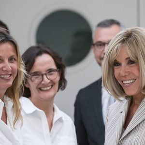 Sarah Poniatowski, Brigitte Macron - Inauguration de la Maison de l'Elysée située en face du Palais de l'Elysée, par le Président de la République Emmanuel Macron et sa femme Brigitte Macron, à l'occasion des Jeux Olympiques et Paralympiques de Paris 2024. Le 24 juillet 2024, a Paris. 
© Isa Harsin / Pool / Bestimage