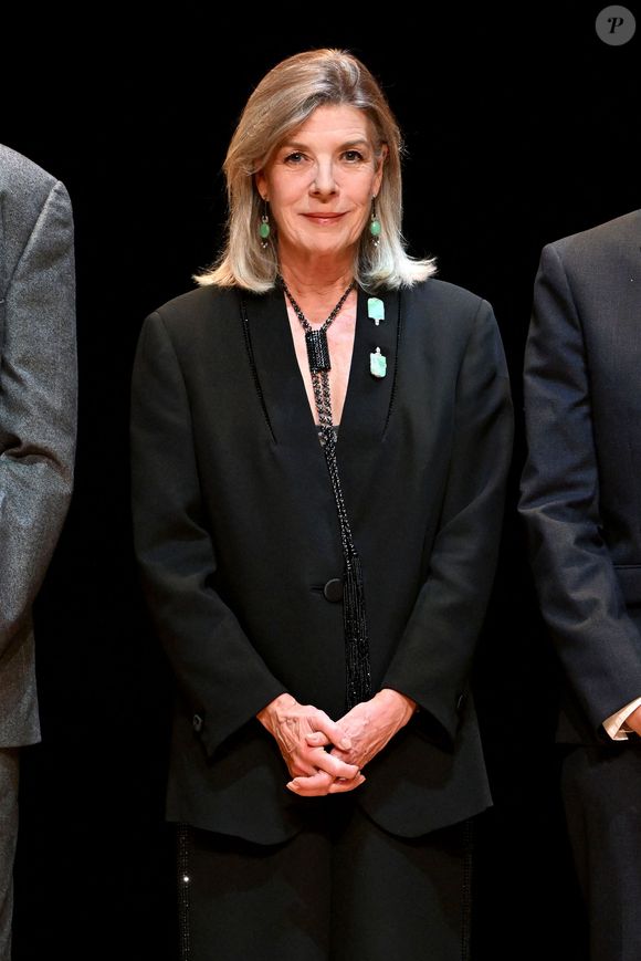 La princesse Caroline de Hanovre et sa fille Charlotte Casiraghi ont assisté à la cérémonie de proclamation de l'édition 2025 des Prix de la Fondation Prince Pierre à l'opéra Garnier à Monaco, le 14 octobre 2025. © Bruno Bebert / Bestimage