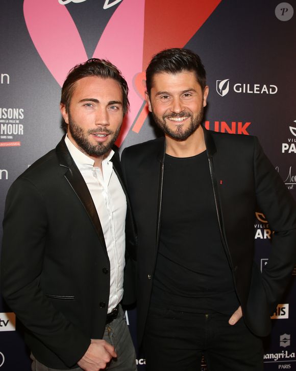 Christophe Beaugrand et son mari Ghislain Gerin lors du gala de charité le grand bal "ParAmour' à l'hôtel de ville de Paris, France, le 14 février 2019. L’ensemble des bénéfices récoltés lors de la soirée seront reversés à la lutte contre le sida (PARISSANSANSSIDA). © Denis Guignebourg/Bestimage