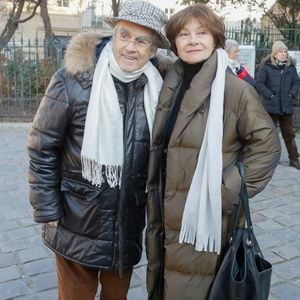 Michel Legrand et Macha Méril à l'église Saint-Germain-des-Prés à Paris, le 7 février 2015.
Photo : Christophe Clovis / Bestimage