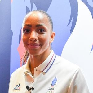 Estelle Mossely Conférence de presse de l'équipe de France de boxe pour les Jeux Olympiques de Paris 2024 mercredi 24 juillet 2024 Club France Porte de la Villette Paris