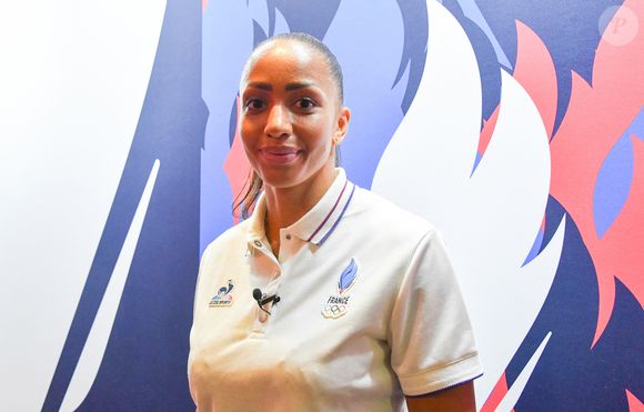 Estelle Mossely Conférence de presse de l'équipe de France de boxe pour les Jeux Olympiques de Paris 2024 mercredi 24 juillet 2024 Club France Porte de la Villette Paris