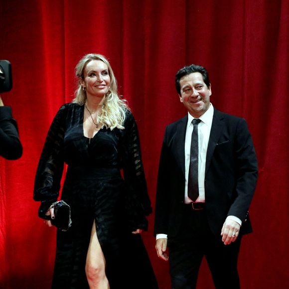 Laurent Gerra et sa femme Christelle Bardet -  Salle - Cérémonie d'ouverture de la 14ème édition du Festival Lumière 2022 à la Halle Tony Garnier à Lyon le 15 octobre 2022.
© Dominique Jacovides / Bestimage
