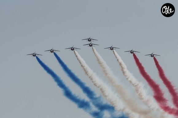 La Patrouille de France - Hommage maritime au regretté marin Charlie Dalin, à Concarneau, Bretagne, France, le 15 septembre 2026. © Guillaume Collet/Bestimage