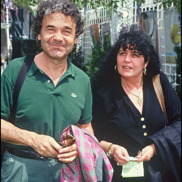 Archives - Pierre Perret et sa femme feu Rebecca (Simone Mazaltarim) à Roland Garros. © BERTRAND RINDOFF PETROFF / BESTIMAGE
