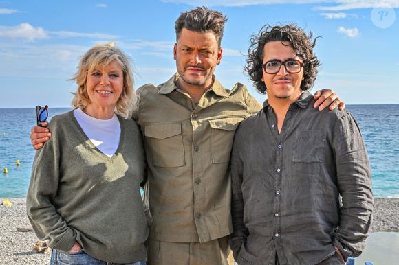 Chantal Ladesou, Kev Adams et Brahim Bouhlel - Photocall dans le cadre de la 7e édition du festival Cineroman à Nice le 4 Octobre 2025 . © Bebert-Jacovides/Bestimage