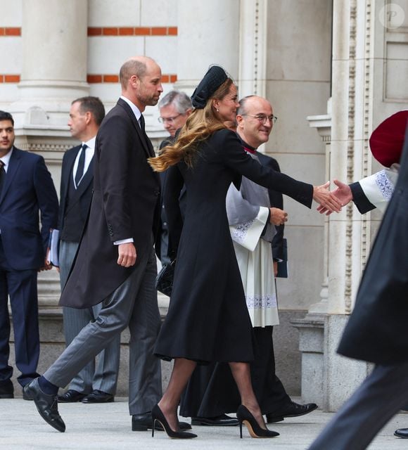 Le prince William et Kate Middleton lors des funérailles de la duchesse de Kent à la cathédrale de Westminster à Londres le 16 septembre 2025. © GOFF  / BESTIMAGE