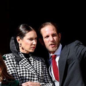 India Casiraghi, Tatiana Santo Domingo et Andrea Casiraghi - La famille princière de Monaco au balcon du palais, à l'occasion de la Fête Nationale de Monaco, le 19 novembre 2024. © Jacovides-Bebert/Bestimage