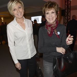 Evelyne Dhéliat et Catherine Laborde - Soirée de lancement de la campagne "My Positive Impact" de la Fondation Nicolas Hulot à l'Espace Vivendi à Paris, le 11 mars 2015. © COADIC GUIREC / BESTIMAGE