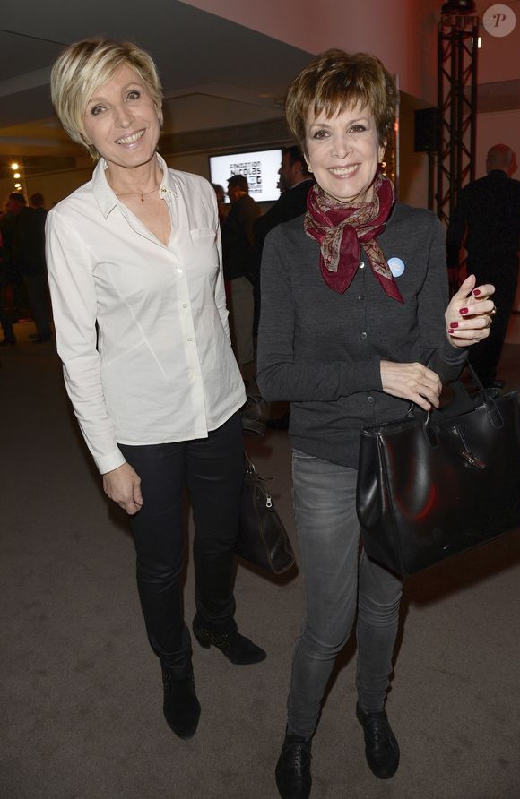 Evelyne Dhéliat et Catherine Laborde - Soirée de lancement de la campagne "My Positive Impact" de la Fondation Nicolas Hulot à l'Espace Vivendi à Paris, le 11 mars 2015. © COADIC GUIREC / BESTIMAGE
