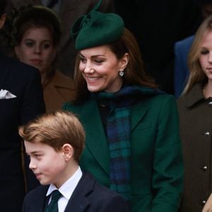 Catherine (Kate) Middleton, princesse de Galles, Prince George - La famille royale britannique se rend à la messe de Noël à Sandringham le 25 décembre 2024.