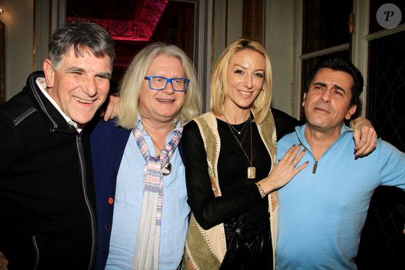 Exclusif - L'animateur Tex, Pierre-Jean Chalençon, Bébert, Les Forbans (Albert Kassabi) et sa compagne Astrid - People au dîner "Couscous" chez Pierre-Jean Chalençon au Palais Vivienne à Paris. Le 9 février 2022 © BALDINI / BESTIMAGE
