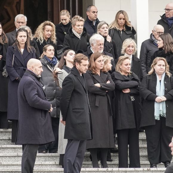 Pierre Casiraghi, Beatrice Borromeo, la princesse Caroline de Hanovre et Charlotte Casiraghi - Obsèques de Fernanda Biffi Casiraghi (99 ans), mère de Stefano Casiraghi, à Fino Mornasco, Italie, le 9 décembre 2024. © Emanuele Roberto De Carli/IPA via ZUMA Press/Bestimage