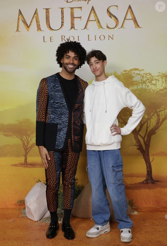 Gwendal Marimoutou et Sacha Tomassian - Première du film Disney "Mufasa, Le Roi lion" au cinéma Pathé Palace à Paris le 12 décembre 2024. © Coadic Guirec/Bestimage