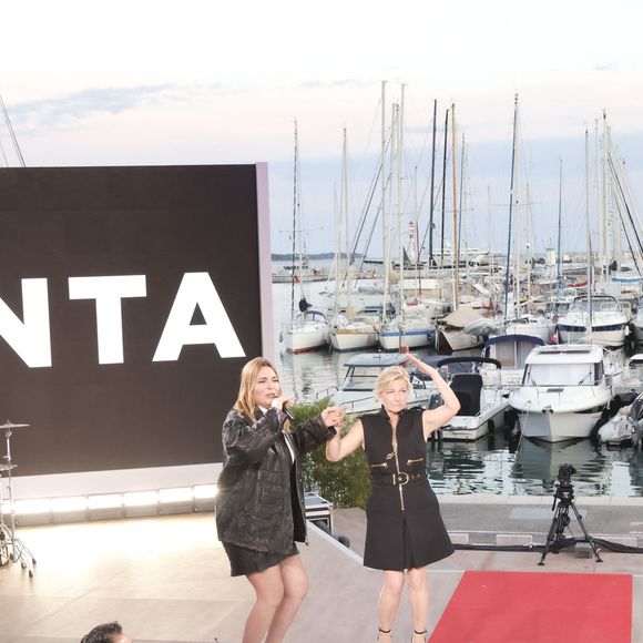 Exclusif - Santa, Anne-Elisabeth Lemoine sur le plateau de l'émission "C à vous" lors du 77ème Festival International du Film de Cannes (14 - 25 mai 2024), le 24 mai 2024. 
© Jack Tribeca / Bestimage