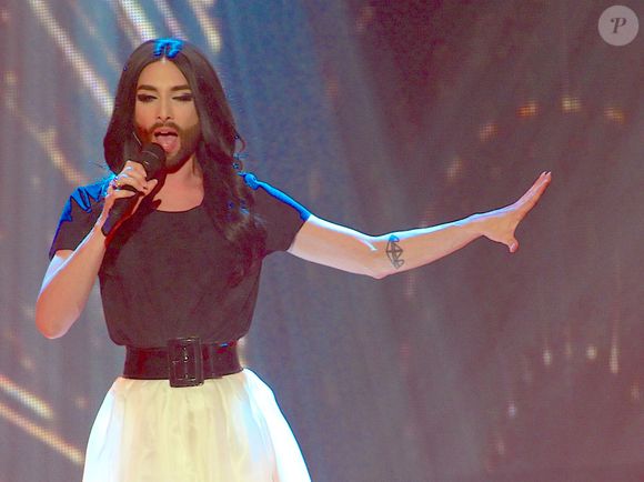 Conchita Wurst à l'émission 'Verstehen Sie Spass?' à Munich, le 18 avril 2015. Abaca