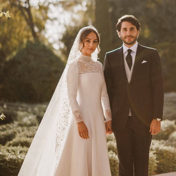 La princesse Iman de Jordanie et Jameel Alexander Thermiotis - Mariage de la princesse Iman de Jordanie avec Jameel Alexander Thermiotis au palais Beit al-Urdon à Amman en Jordanie le 12 mars 2023.