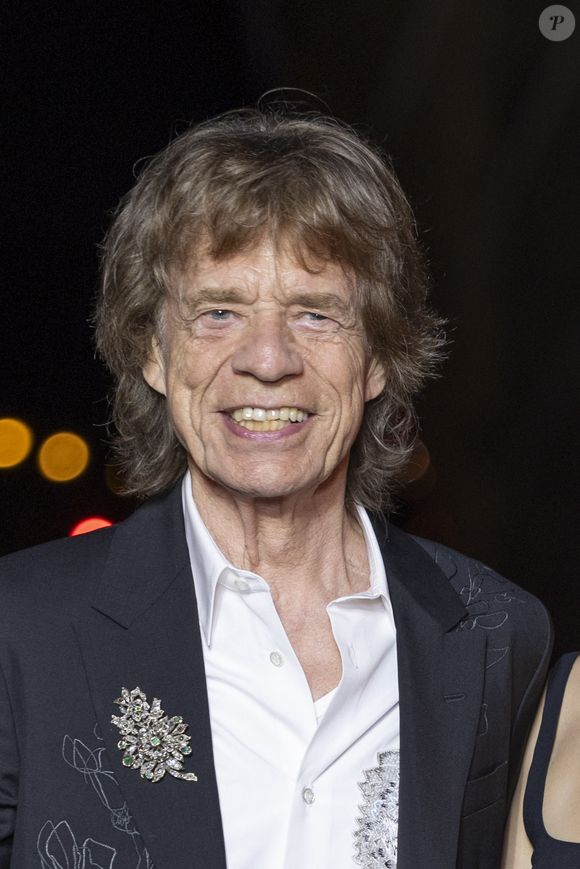Mick Jagger et sa compagne Melanie Hamrick  - Photocall du dîner "Prelude pour les JO" à la Fondation Vuitton à Paris, France, le 25 juillet 2024. © Olivier Borde/Bestimage