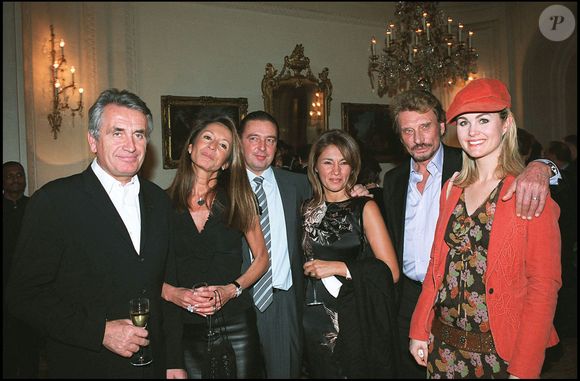 Gilbert Coullier, Nicole Coullier, Johnny Hallyday et Laeticia Hallyday - Soirée de l'hôtel de ville St Geran de l'Île Maurice. © RACHID BELLAK / BESTIMAGE