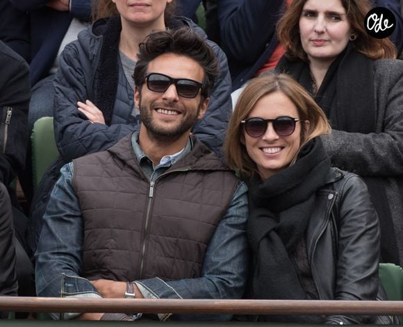 Maxime Nucci et Isabelle Ithurburu la Tribune VIP lors des Internationaux de France de Tennis à Roland-Garros à Paris, France le 24 mai 2016. Photo Laurent Zabulon/Abaca