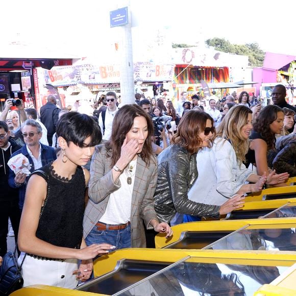 Mareva Galanter, Sophie Thalmann, Nathalie Marquay Pernaut , Ève Gilles (Miss France 2024), Melody Vilbert, Clémence Botino (Miss France 2020) et Indira Ampiot - Inauguration de la Foire du Trône 2025 à Paris le 4 avril 2025. © Cédric Perrin/Bestimage