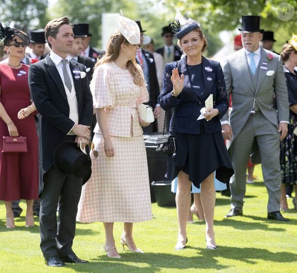 Duchesse d'York, Sarah, Princesse Beatrice (La princesse Beatrice d'York), Edoardo Mapelli Mozzi, Mike Tindall, Courses hippiques royales "Royal Ascot 2025", 1er jour à Ascot, Royaume-Uni, 17 juin 2025. Dana Press / Bestimage