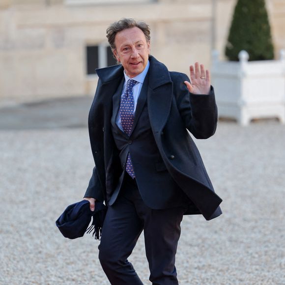 Stéphane Bern - Arrivées au dîner d'Etat donné en l'honneur de leurs Majestés le roi et la reine du Danemark, dans la cour d'Honneur du palais présidentiel de l'Elysée à Paris, France, le 31 mars 2025, pour une visite d'État de trois jours. © Cyril Moreau/Bestimage
