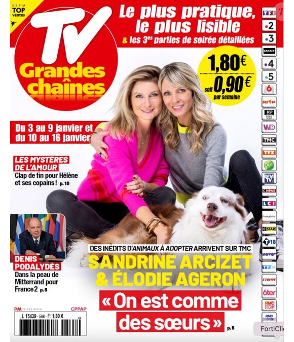 Les deux animatrices font la Une de Télé Grandes Chaînes fin décembre 2025.

Elodie Ageron et Sandrine Arcizet en couverture de "TV Grandes chaînes"