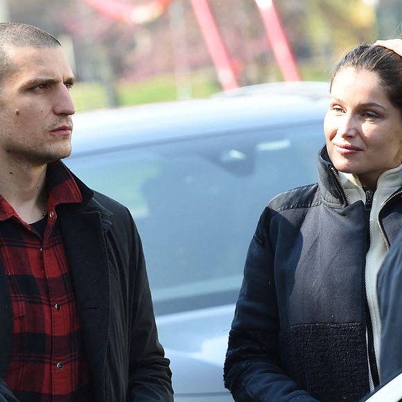 Louis Garrel et Laetitia Casta lors de l'hommage à Agnès Varda à la Cinémathèque française à Paris, France, le 2 avril 2019. Photo by ABACAPRESS.COM