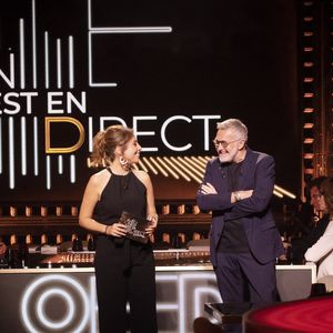 Exclusif - Léa Salamé, Laurent Ruquier lors de la dernière émission de L.Ruquier pour "On Est En Direct (OEED)", présentée par L.Ruquier et L.Salamé, et diffusée en direct sur France 2, à Paris, France, le 4 juin 2022. © Jack Tribeca/Bestimage