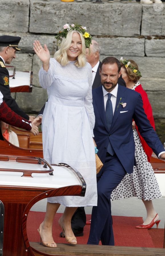 Le prince Haakon, la princesse Mette-Marit - La famille royale de Norvège lors du jubilé de 25 ans de règne du roi Harald de Norvège à Trondheim, le 23 juin 2016.